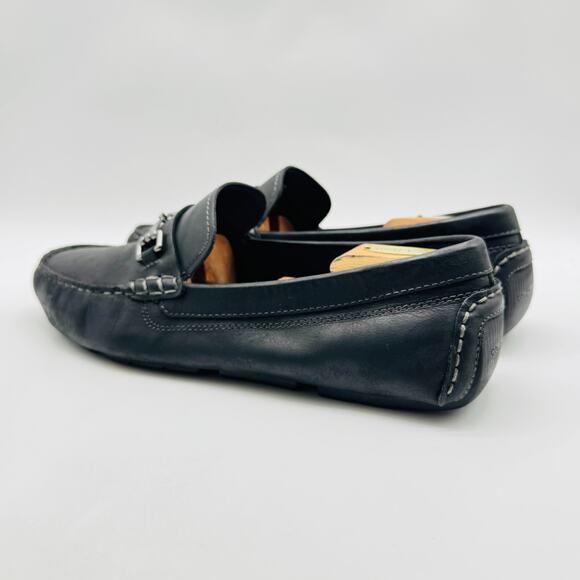 Cole Haan Shoes Mens 11.5 Black Leather Driving Moccasins Vtg Horsebit Loafers - Picture 5 of 13